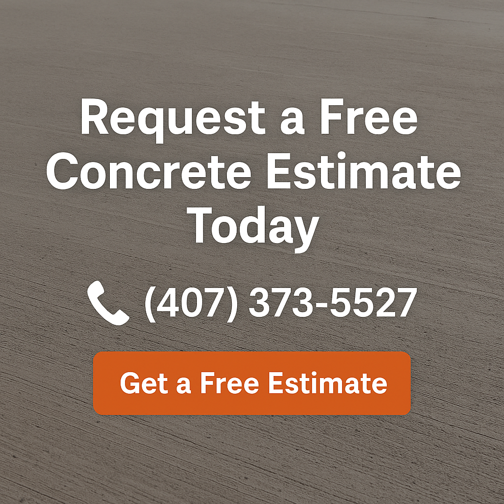 Request a free concrete estimate in DeBary FL with phone number and call to action for JBW Concrete